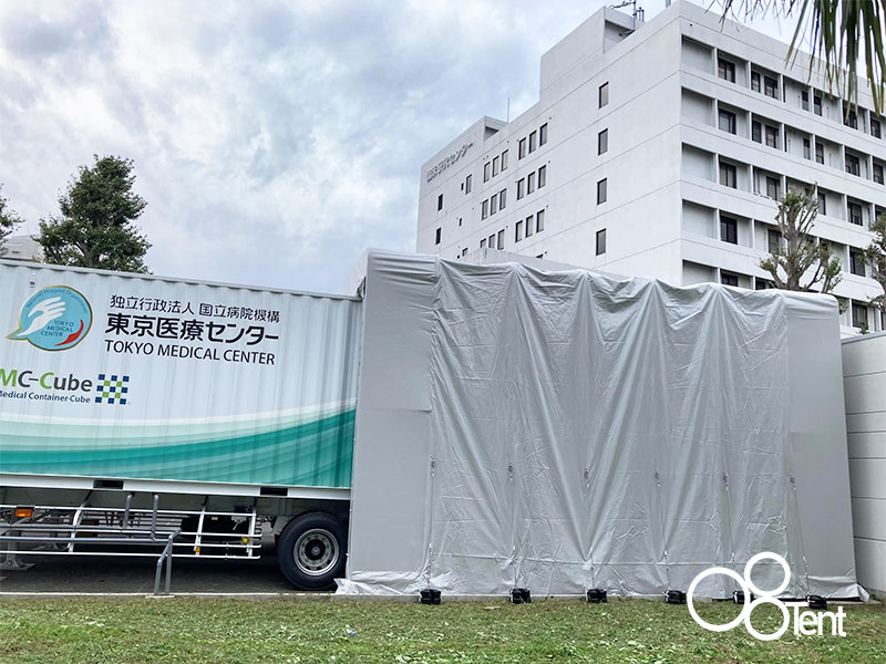 ジャバラテントを東京医療センターに施工｜東京都目黒区