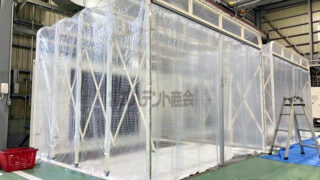 ジャバラテントを工場内に設置｜伸縮可能な作業ブース