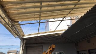 開閉式テントを工場内に施工