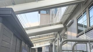 開閉式テントを病院に施工