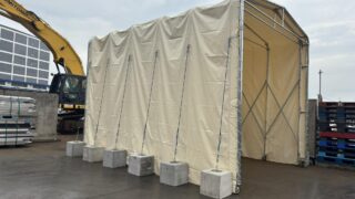 ジャバラテント通路を施工